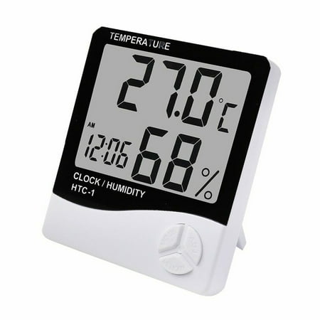 

HTC-1 Digital LCD Room Thermometer Indoor Hygrometer Humidity Meter Alarm Clock