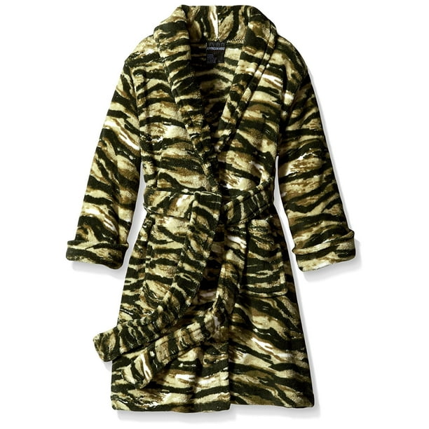 AMERICAN HERO American Hero Little Boys Soft Plush Cozy Robe Olive