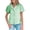Green, variant on Women's Short Puff Sleeve Button down Shirts Summer Ruffle Striped Work Tops V-Neck Casual Loose Blouse White XXL