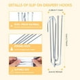 thumbnail image 3 of Zendure 30PC Stainless Steel Curtain Pleat Hooks Drapery Hook Pin Pleated Drapes 4 Prongs Pinch Clips Traverse Pleater End Hangers Window Door Bathroom, 3 of 8