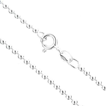 925 Sterling Silver 1.2mm Ball Italian Chain Necklace With Free Anti-Tarnish Storage (Best Way To Store Necklaces)