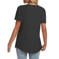 thumbnail image 2 of Womens T Shirts  Summer Tops For Women Dressy Pleated Blouses Dressy Trendy Scoop Neck Shirts S Black, 2 of 4
