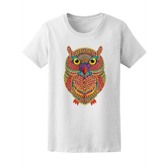 Beautiful Colorful Owl Tee Women's -Image by Shutterstock