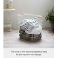 thumbnail image 3 of Yamazaki Home Wire Basket - Two Sizes, White, Steel + Wood, Large, 8.7 gallons, 33 liters, Supports 8.8 pounds, Handles, Water Resistant, No Assembly, 3 of 6