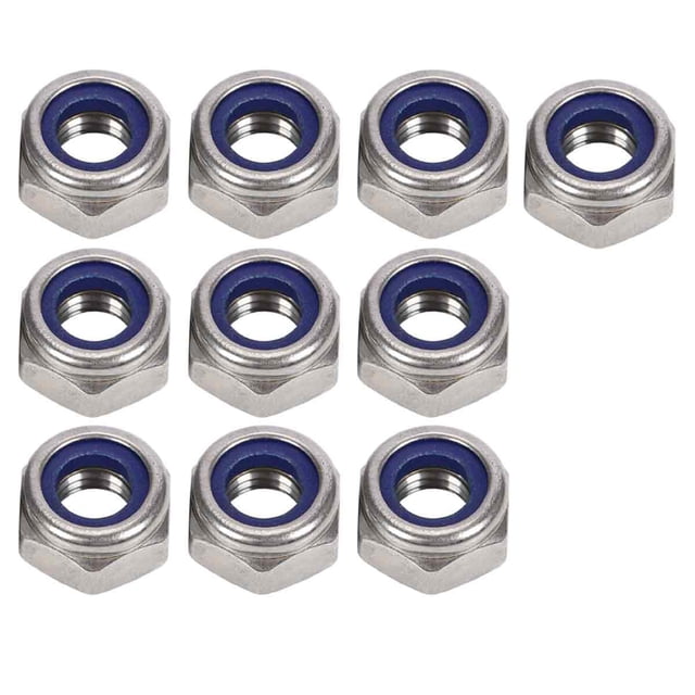 Tuercas hexagonales M5, DIN 985 Tuercas hexagonales A2-70 Tuercas autoblocantes de acero inoxidable Tuercas de tope Tuercas de bloqueo para pernos, tornillos (M5, paquete de 20)