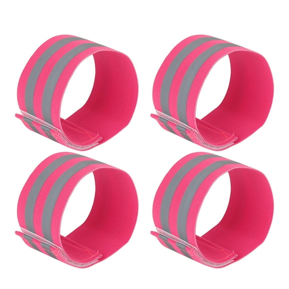 4 Pcs Pink Reflective Slaps for Ankles Reflective Slaps High Visibility Night Safety Cycling Riding Reflector