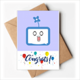 thumbnail image 1 of Clover Surprised Small TV Face Cartoon Wedding Cards Congratulations Greeting Envelopes, 1 of 3