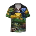 thumbnail image 2 of Lsque Colorful Viper Snake print Men's Cuban Collar Short Sleeve Shirt Summer Beachwear Casual Button Down Fashionable Vacation Leisure Shirt-3X-Large, 2 of 7