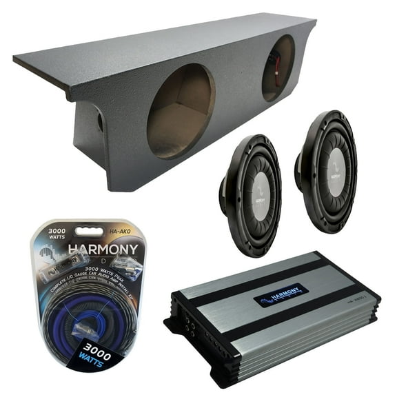 07-18 Jeep Wrangler JK Unlimited Harmony F124 Dual 12" Rhino Sub Box & HA-A800.1