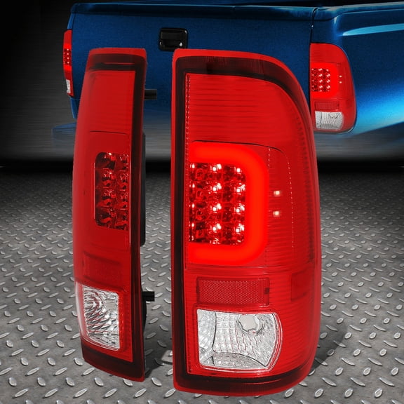 Nuvision LED Red C-Shape Tail Light Rear Brake Parking Lamps for 08-16 Ford Super Duty