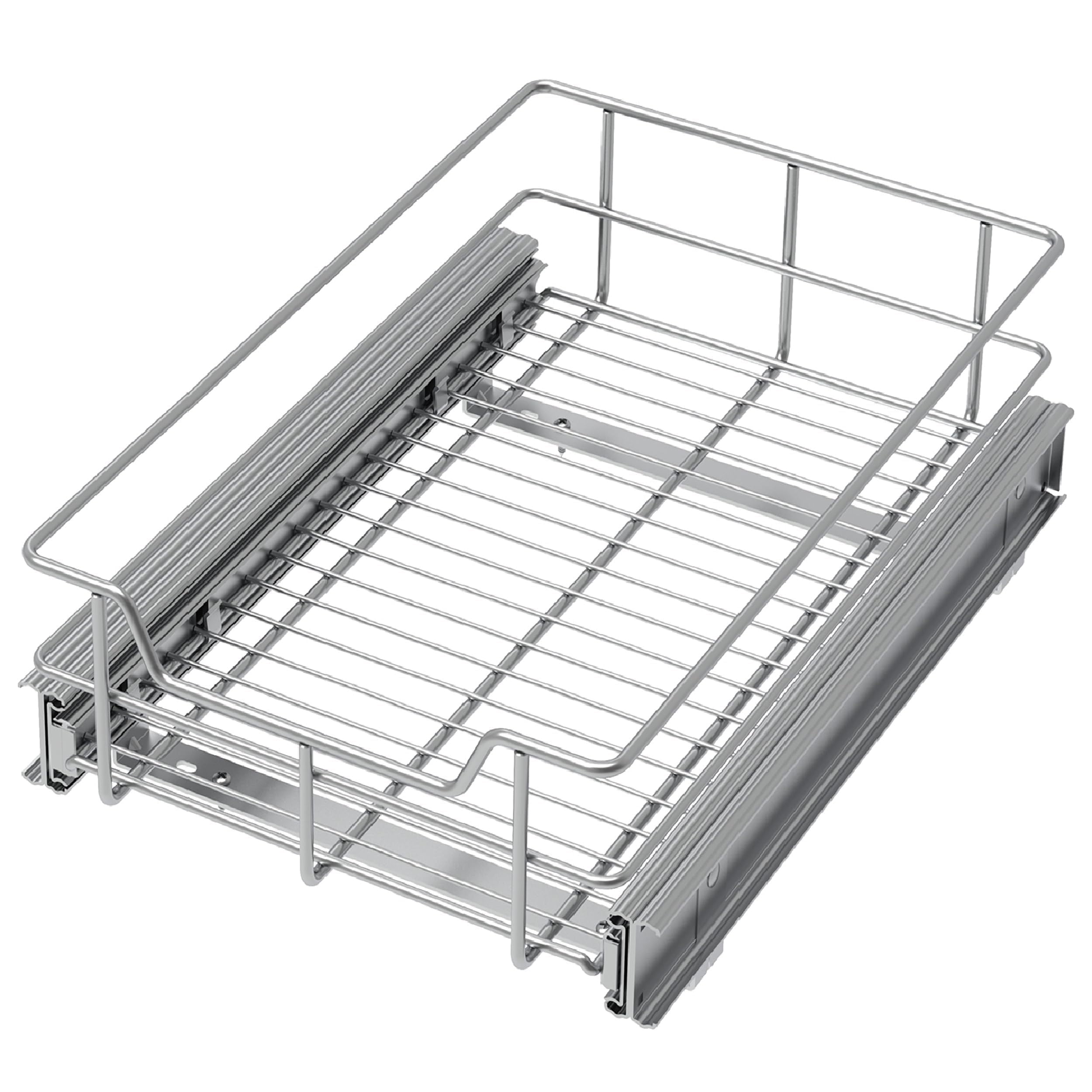 STORING Pull Out Cabinet Organizer 11" W x 22" D, Slide Out Drawers for kitchen organizers and storage, Capacity Heavy Duty Caddy, Shelves Chrome-Plated, Pantry