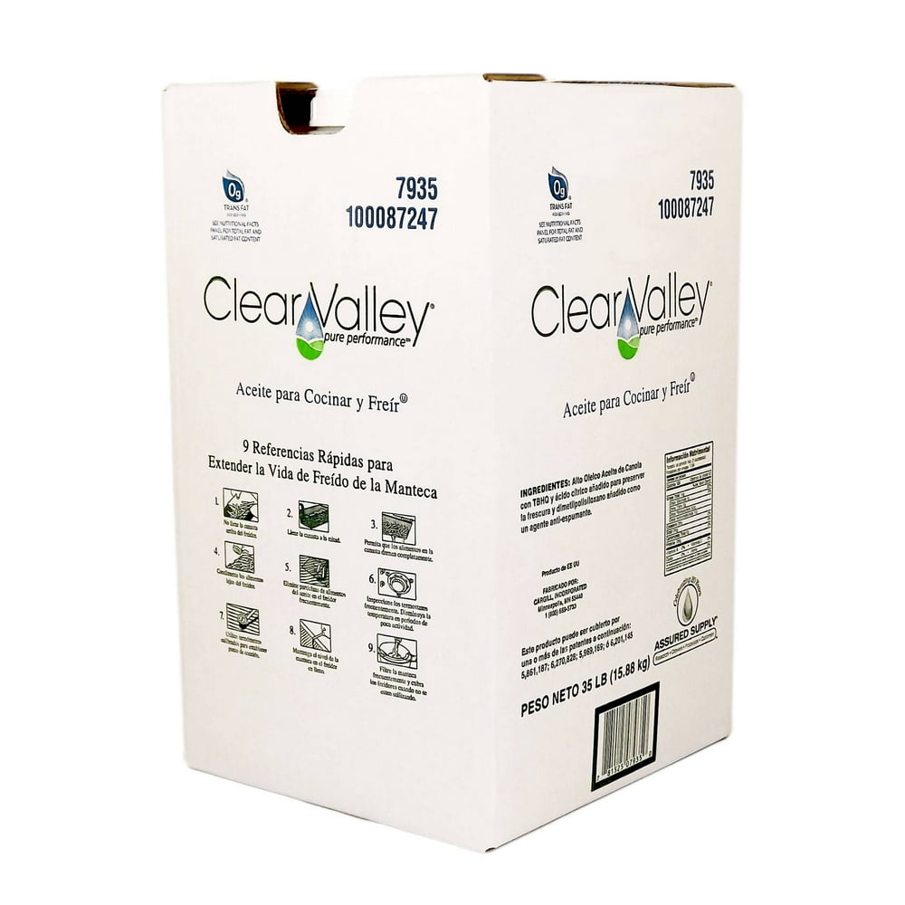 Clear Valley High Oleic Canola Frying Oil 35lbs (PACK OF 1) Walmart