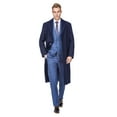 thumbnail image 2 of Men's Knee Length Wool Blend Three Button Long Jacket Overcoat Top Coat, 2 of 4