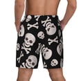 thumbnail image 2 of Haiem black white Skull bone Mens Swim Trunks with Compression Liner 2 in 1 Swimming Shorts Stretch Swimwear Quick Dry,Board Shorts-Large, 2 of 9