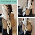 thumbnail image 2 of Kukuzhu Straw Beach Bag, Summer Woven Tote Bag with Silk Scarf Large Shoulder Handbag Straw Purses and Handbags for Women, 2 of 7