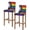 Orange, variant on Modern Geometric Bar Stool Covers Set of 2, Abstract Colorful Striped Stretch Washable Bar Chair Covers with Backs, Removable Pub Counter Height Chair Cover for Kitchen Dining Room Cafe
