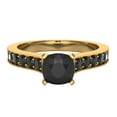 thumbnail image 4 of Black Diamond Engagement Ring for Women Solitaire Cushion 14K Gold 1.50 Carat (Black, AAA), 4 of 5