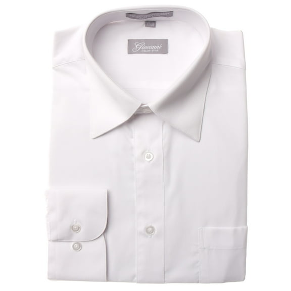 Giovanni Men's White Convertible Cuff Dress Shirt 14.5 14.5 32/33