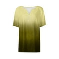 thumbnail image 4 of SWSTBBY Summer Tops for Women,Womens Tops,Women's Casual Gradient Short-Sleeved V-Neck Top Blouse, 4 of 5