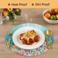 thumbnail image 4 of Seahorse Coastal Round 15 Inch Placemats Set of 8, Nautical Ocean Summer Blue Teal Coral Shell HeatResistant Non Slip Place Mats for Dining Table, Wipeable Braided Kitchen Table Mats for Housewarming, 4 of 9