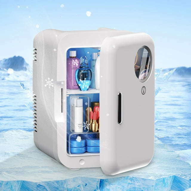 PEONAVET Portable Refrigerator Portable Refrigerator 2in1 Mini Fridge 4L Small Mini Bar with Cool and Heat Function Portable 110V AC Portable Small Fridge for Car Cosmetics Drinks Fruit