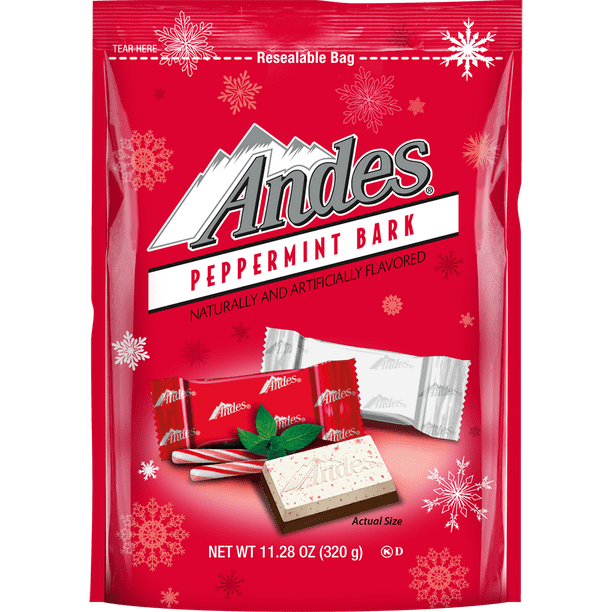 Andes Holiday Peppermint Bark Candy, 11.28 Ounce Resealable Bag