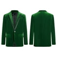 thumbnail image 5 of Kaerm Kids Boys Sports Coat Classic Fit Lapel Collar Velvet Blazer Suit Jacket One Button Single Dark Green 16, 5 of 6