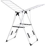 Casart Sturdy Steel Clothes Drying Rack, Space-Saving Adjustable & Foldable Drying Rack with Shoe Holder & 2 Shelves