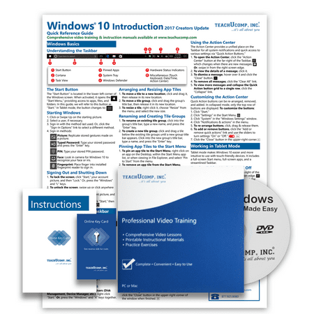 Learn Windows 10 Deluxe Training Tutorial- Video Lessons, PDF Instruction Manual, Quick Reference Software Guide for Windows by TeachUcomp, Inc.