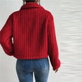 thumbnail image 3 of Women's Short Wool Button-Down Lapel Warm Puffy Coat with Pockets, 3 of 8