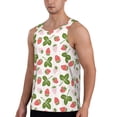thumbnail image 2 of Wukai Strawberry Floral Print Men’s Workout Tank Top Sleeveless Muscle T shirt Gym Running Fitness Tank Top-Large, 2 of 7