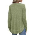 thumbnail image 5 of Tunic Tops for Women Loose Fit Dressy Long Sleeve Shirts Womens Sweaters Crew Neck Fall Clothing Green S, 5 of 6