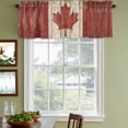 thumbnail image 3 of 2 Pack Valances for Window, Canada Short Curtains for Kitchen Bedroom Living Room, Red Maple Leaf Flag Vintage Farmhouse Wooden Grain Rod Pocket Small Window Treatment Valance Drapes 42 x 18 Inch, 3 of 8