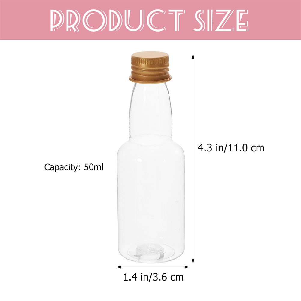 HOMEMAXS 50pcs Mini Liquor Bottles Plastic Small Juice Bottles Empty Mini Alcohol Bottles
