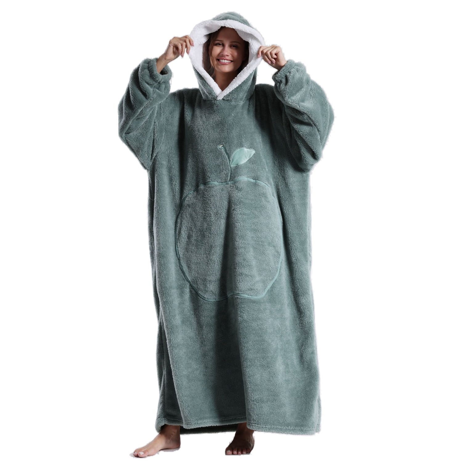 Wearable Blanket Hoodie for Women Men Adult Oversized Hooded Blanket Cozy Sweater Super Soft Comfortable Wearable Blanket with Sleeves Hoodie Sweatshirt with Pockets