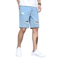 thumbnail image 4 of Txlixc pantalones cortos de mezclilla transpirables de verano para hombre, pantalones cortos de pierna recta rasgados para hombre Txlixc Moda, 4 of 8
