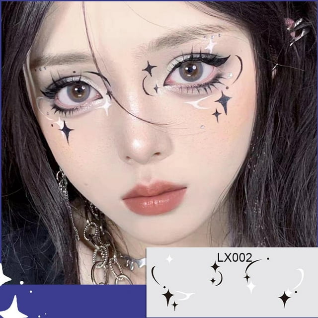 Cute Sweetheart Girl Makeup Face Sticker Love Powder Eye Blusher Face Tattoo Sticker Color Face