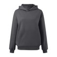 thumbnail image 5 of Hpapadks Hoodies for Women Oversized Comfy Casual Loose Long Sleeve Solid Hooded Sweatshirt for Women Dark Gray M, 5 of 5