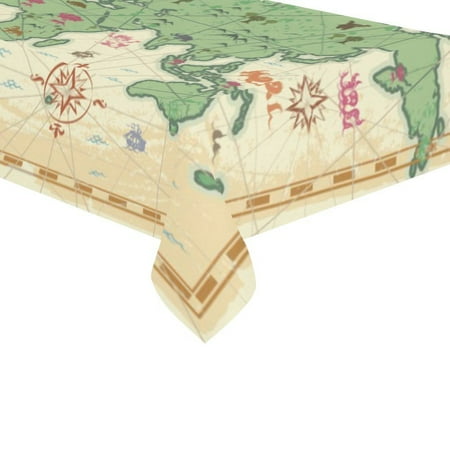 mypop vintage world map cotton linen tablecloth sets 60x120 inches ocean fantasy monsters desk sofa table cloth cover for party decor walmartcom