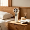 thumbnail image 4 of Ke1Clo Portable Digital Display Turbine Handheld Fan, USB Rechargeable Cool Function with Adjustable Wind Speed, Personal Mini Fan for Outdoor Office Home, Yellow, 4 of 6