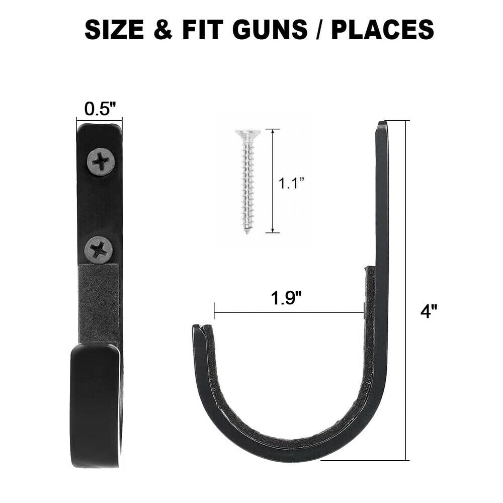 Cocobaby Gun Hanger Rack Shotgun Rifle Archery Bow Wall Mount Storage Hooks,  (4-PAIR)
