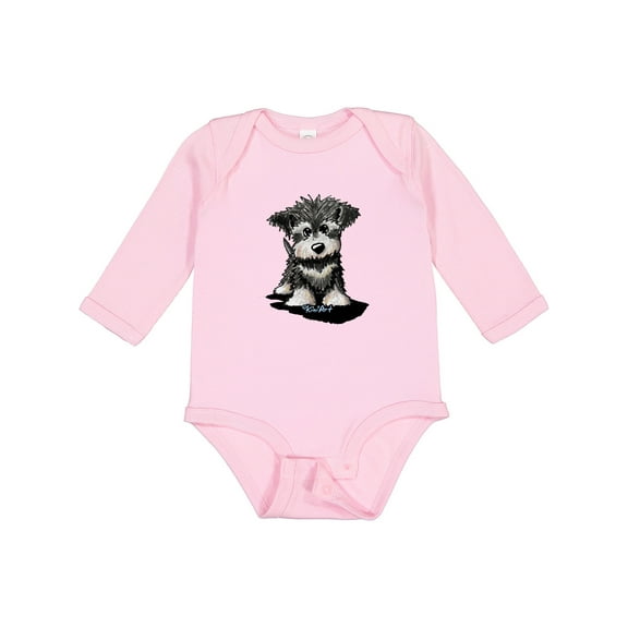 Inktastic Schnauzer Pup Boys or Girls Long Sleeve Baby Bodysuit