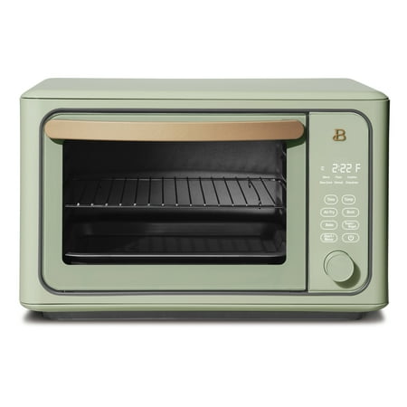 Beautiful 6 Slice Touchscreen Air Fryer Toaster Oven  Sage Green by Drew Barrymore