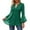 Z-Green768, variant on Women's Blouse V-Neck Flutter Three Quarter Sleeve Solid Color Relaxed Fit Casual Soft Breathable Tunic For Everyday Wear Classic Female Tops