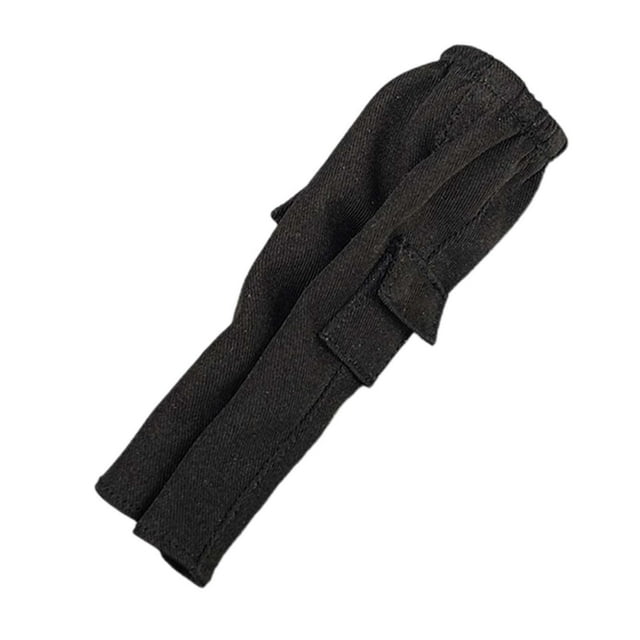Pantalones casuales a escala 1:12, ropa para muñecas hecha a mano, accesorios, ropa en miniatura para figuras de 6" Negro