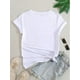 thumbnail image 2 of Camiseta informal con estampado de unicornio para mujer | Cuello redondo y manga corta | Tejido de punto de elasticidad media | Estampado de dibujos animados para todo el año | Ideal para viajes y tie, 2 of 5