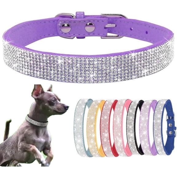 Mumup Small Dog Collar, Bling Rhinestone Diamond Fancy Crystal Glitter Pretty Jewel Pet Puppy Collars for XXS XS Small Medium Large Breed Girl Female Dogs Cats