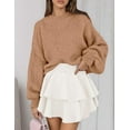 thumbnail image 4 of PRETTYGARDEN Women's Oversized Sweaters Fall Chunky Knit Pullover Lantern Sleeve Crewneck Jumper Tops Trendy Clothes, 4 of 9