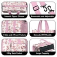 thumbnail image 3 of Teacher Tote Bag,Pioneer Flower Floral Print Pattern Teacher Utility Tote Bag,Large Work Tote Bags for Women with Multiple Pockets,Top Zipper Closure,13.8x10.6x6.7 Inch, 3 of 5