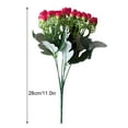 thumbnail image 4 of facefd 2pcs Artificial Rose Bouquet Simulation Floral Decor Home Office Plastic artificial Rose Flower, Rose Red, 4 of 4